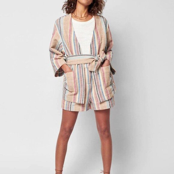 Faherty Mykonos Jacket Surfrider Striped Top Cover-up Cotton Oversized XL